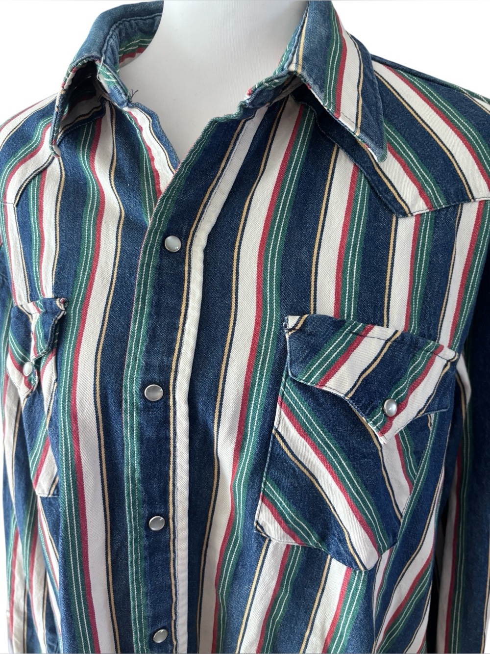 Vintage Panhandle Slim Western Pearl Snap Striped Shirt Men’s XL